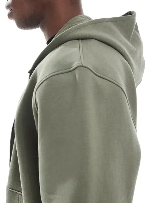 Custom Men's Olive Green Zipper Hoodies - Image 3
