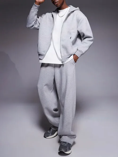 Customize your own heavy cotton light grey zip-up hoodie - Image 4