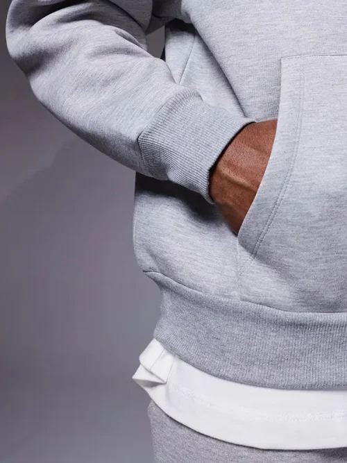 Alternative view of Customize your own heavy cotton light grey zip-up hoodie