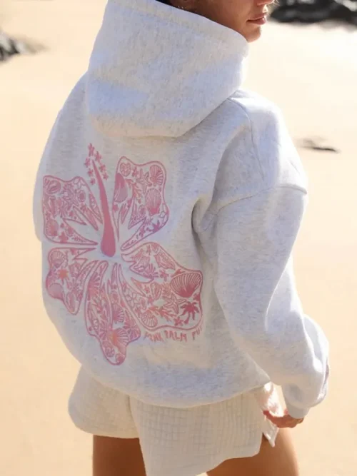 High Quality Thick Pink Hoodie Embroidery Custom - Image 4