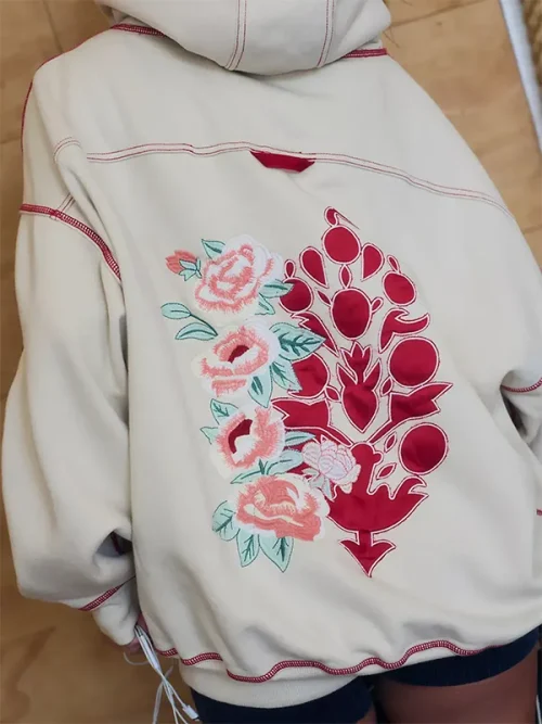 Custom heavy cotton white pullover stitched hoodies - Image 5