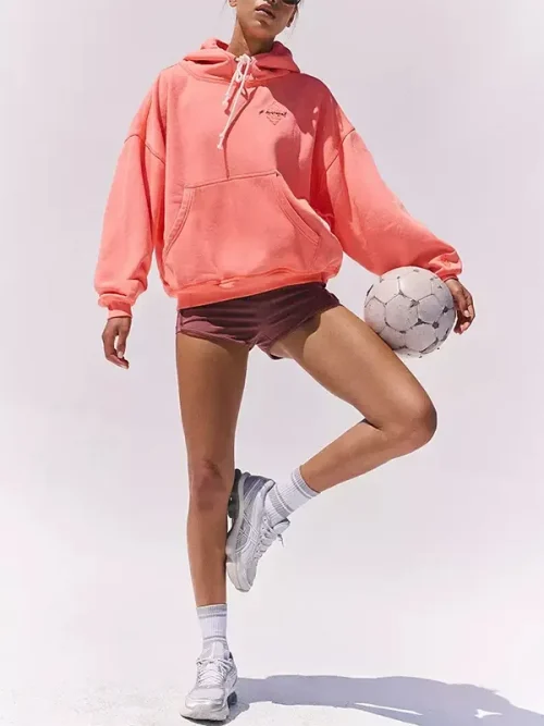Custom pink Kangaroo pouch hoodie Logo print - Image 5