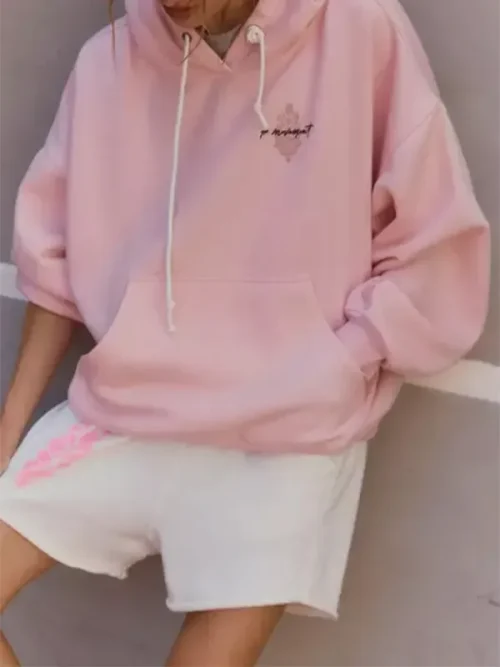 Custom pink Kangaroo pouch hoodie Logo print