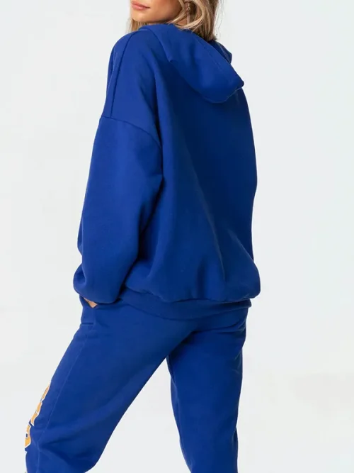 Cool custom royal blue hoodies sweatshirt with football helmet print - Image 3