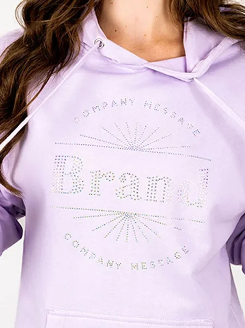 Custom lettering rhinestone light blue hoodies - Image 4