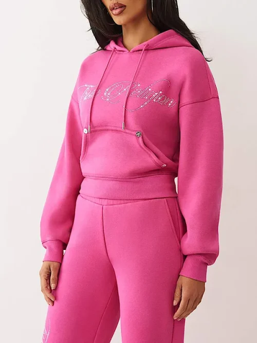 Custom Bedazzled Glitter Crown Rhinestone Hoodie - Image 3