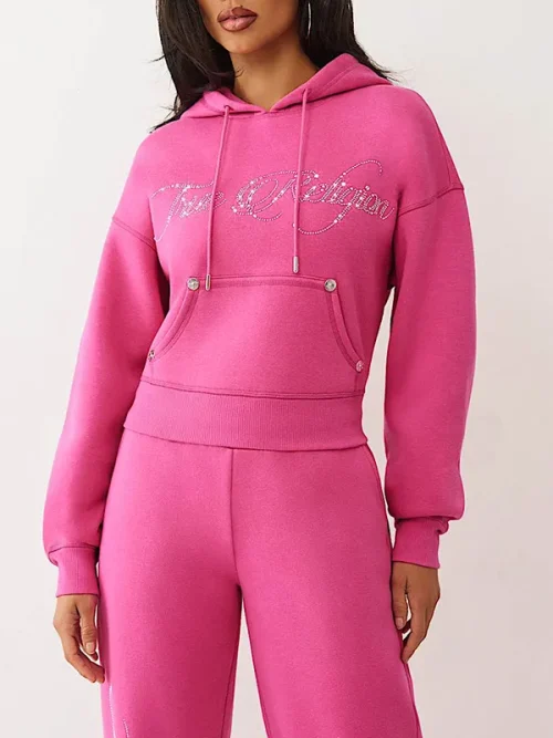 Custom Bedazzled Glitter Crown Rhinestone Hoodie
