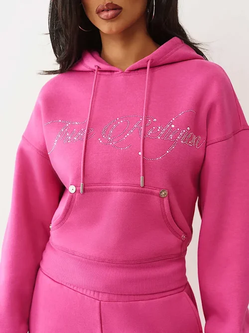 Alternative view of Custom Bedazzled Glitter Crown Rhinestone Hoodie