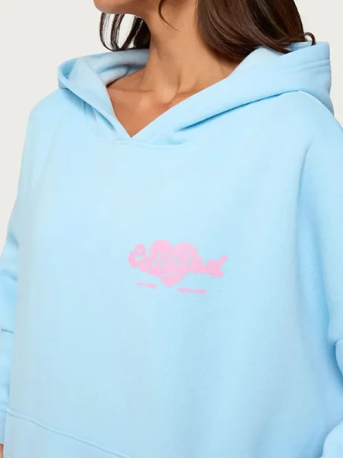 Custom bedazzled light blue screen print hoodies - Image 3