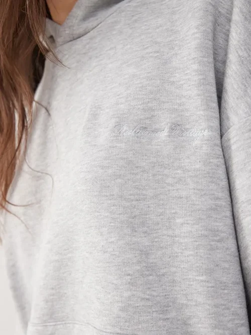 Custom gray loose hoodies set for couples - Image 3
