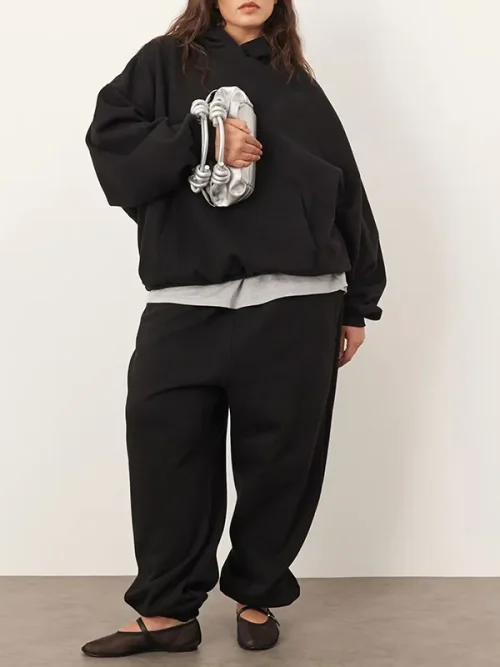 Custom oversized loose off-white minimalist hoodie suit - Image 5