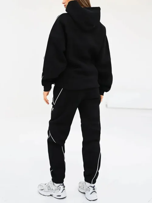 Alternative view of Design custom black and white striped hoodies set