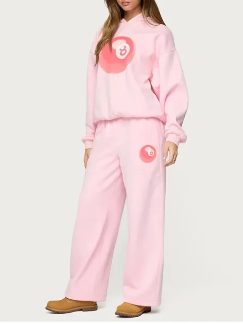 Pink hoodie custom No. 8 billiards themed print - Image 4